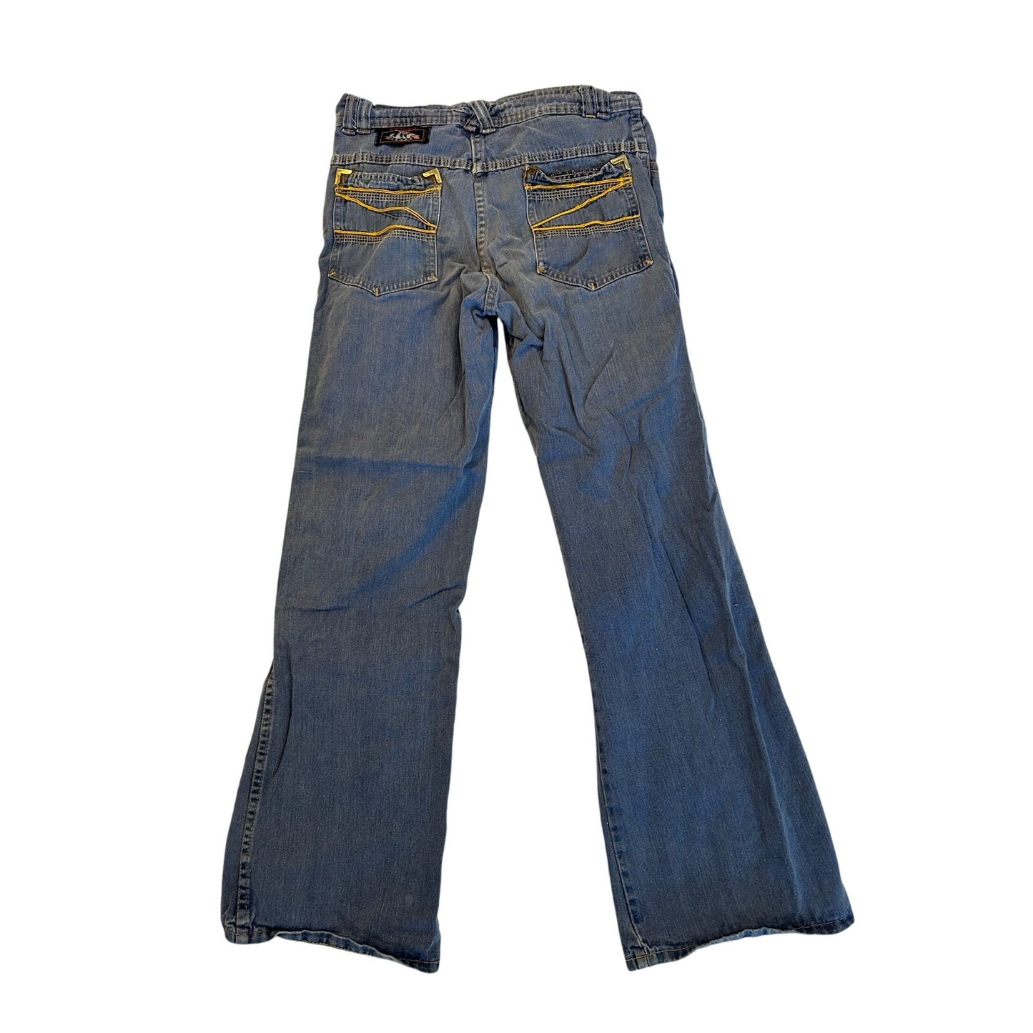 Vintage Cotler Great American Flare Jeans - Classic Blue with Bold Yellow Stitching, Women's Size 6