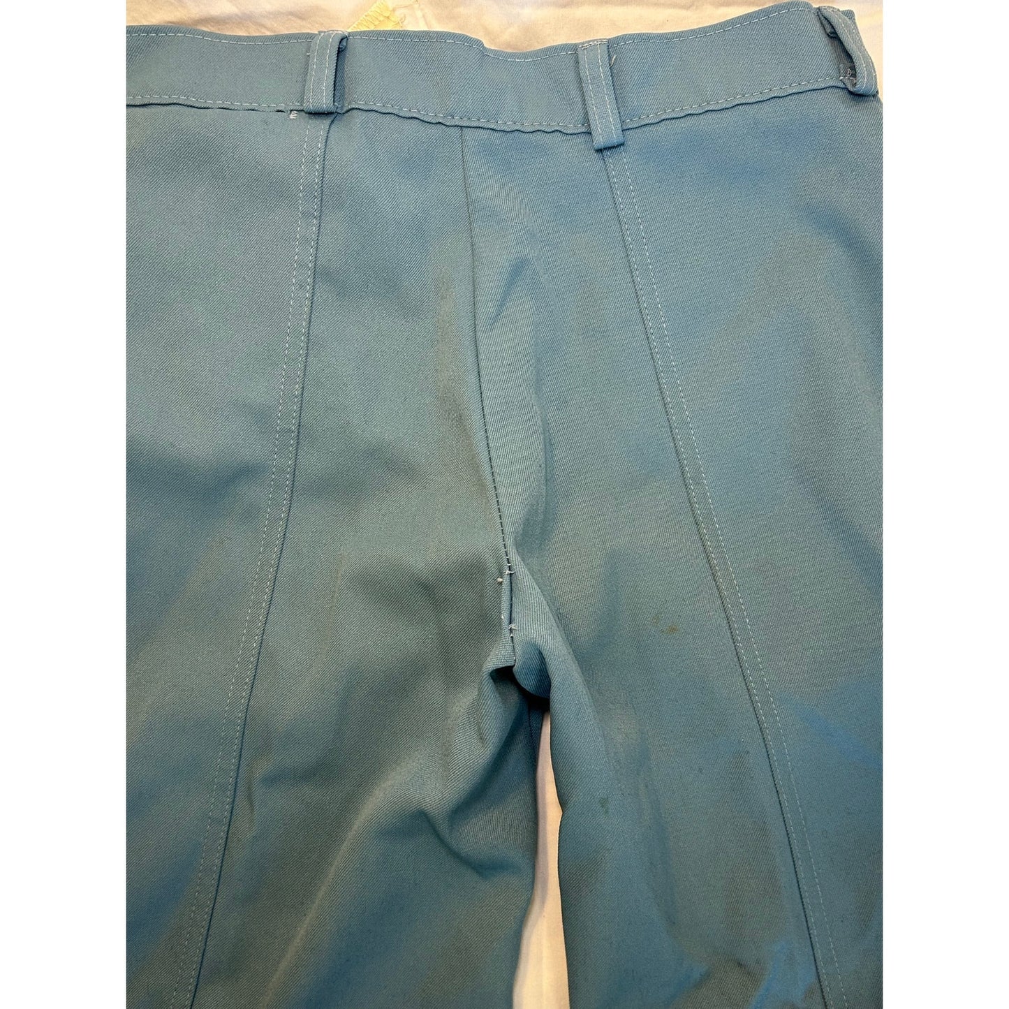 Vintage Sky Blue High-Waisted Flare Pants - Retro Chic, Women's Size 6