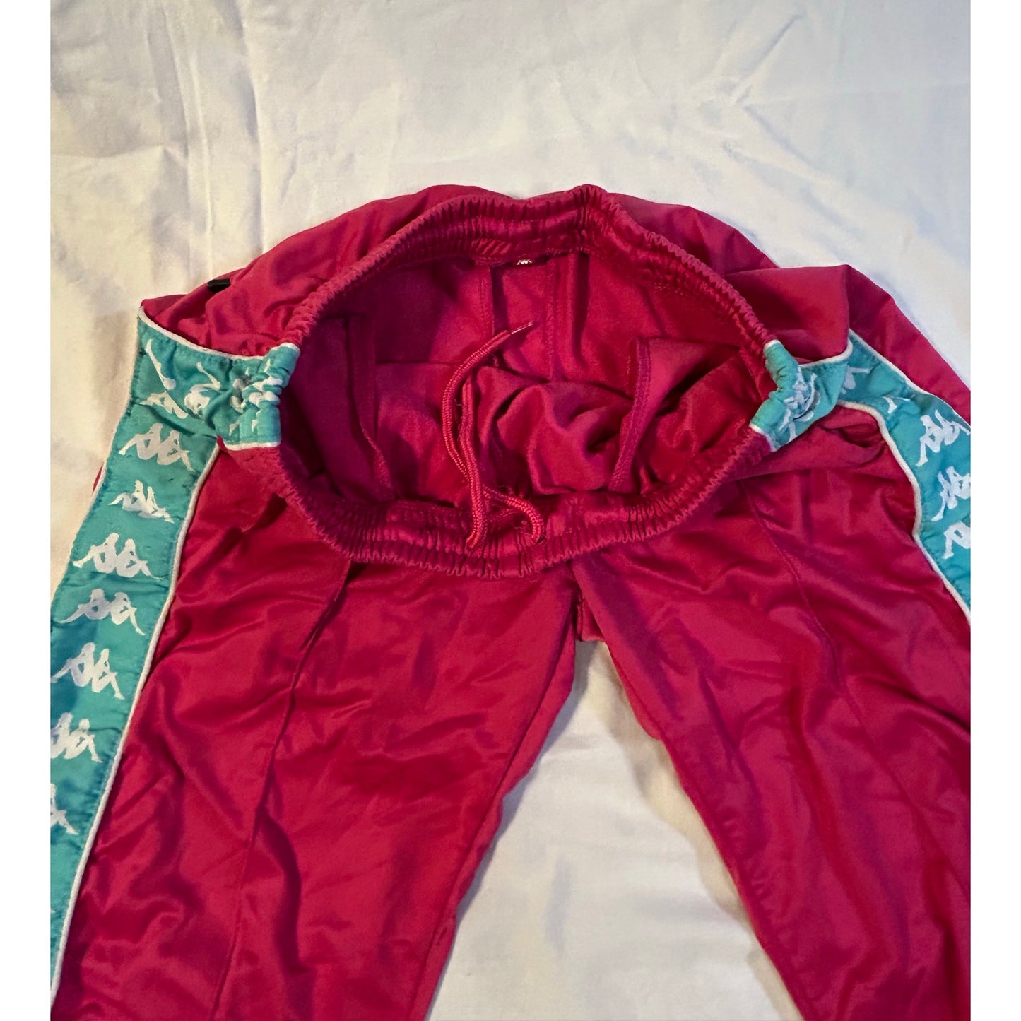 Kappa Iconic Track Joggers - Retro Red with Aqua Flair Women’s Size 0