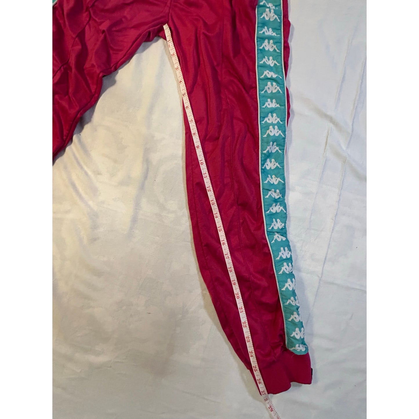 Kappa Iconic Track Joggers - Retro Red with Aqua Flair Women’s Size 0
