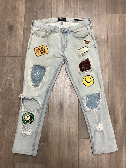 Custom patchwork jeans