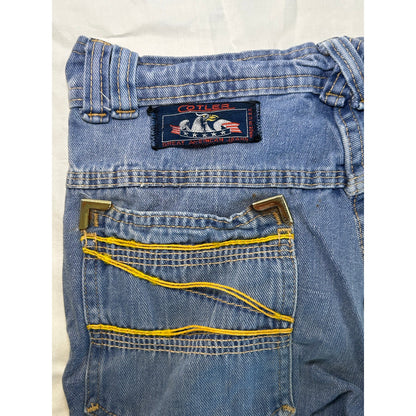 Vintage Cotler Great American Flare Jeans - Classic Blue with Bold Yellow Stitching, Women's Size 6