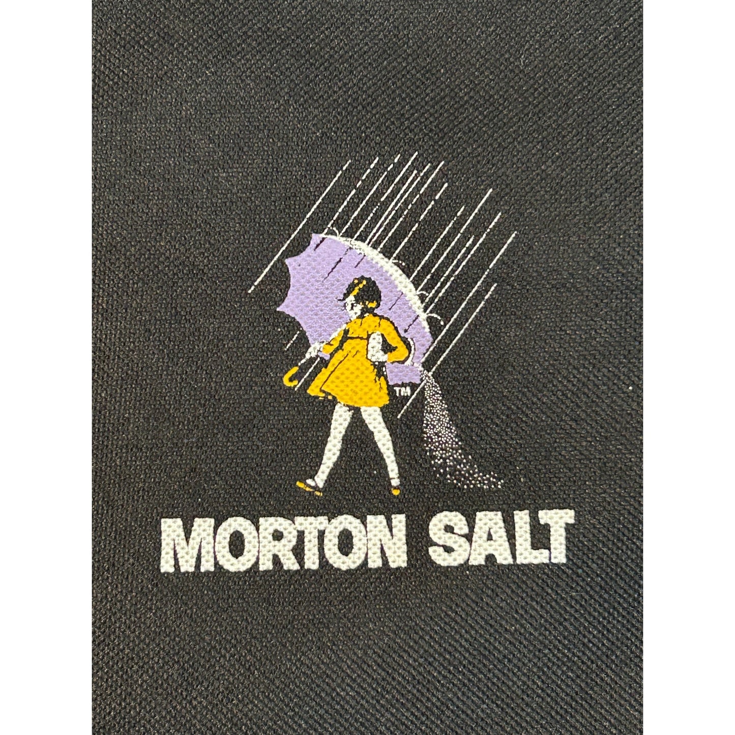 Morton Salt Logo Black Satchel Canvas Cross Body Laptop Case 18" x 12"