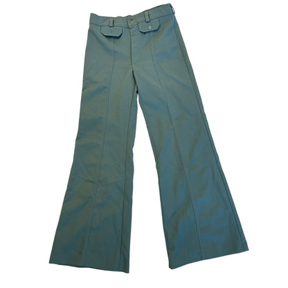 Vintage Sky Blue High-Waisted Flare Pants - Retro Chic, Women's Size 6